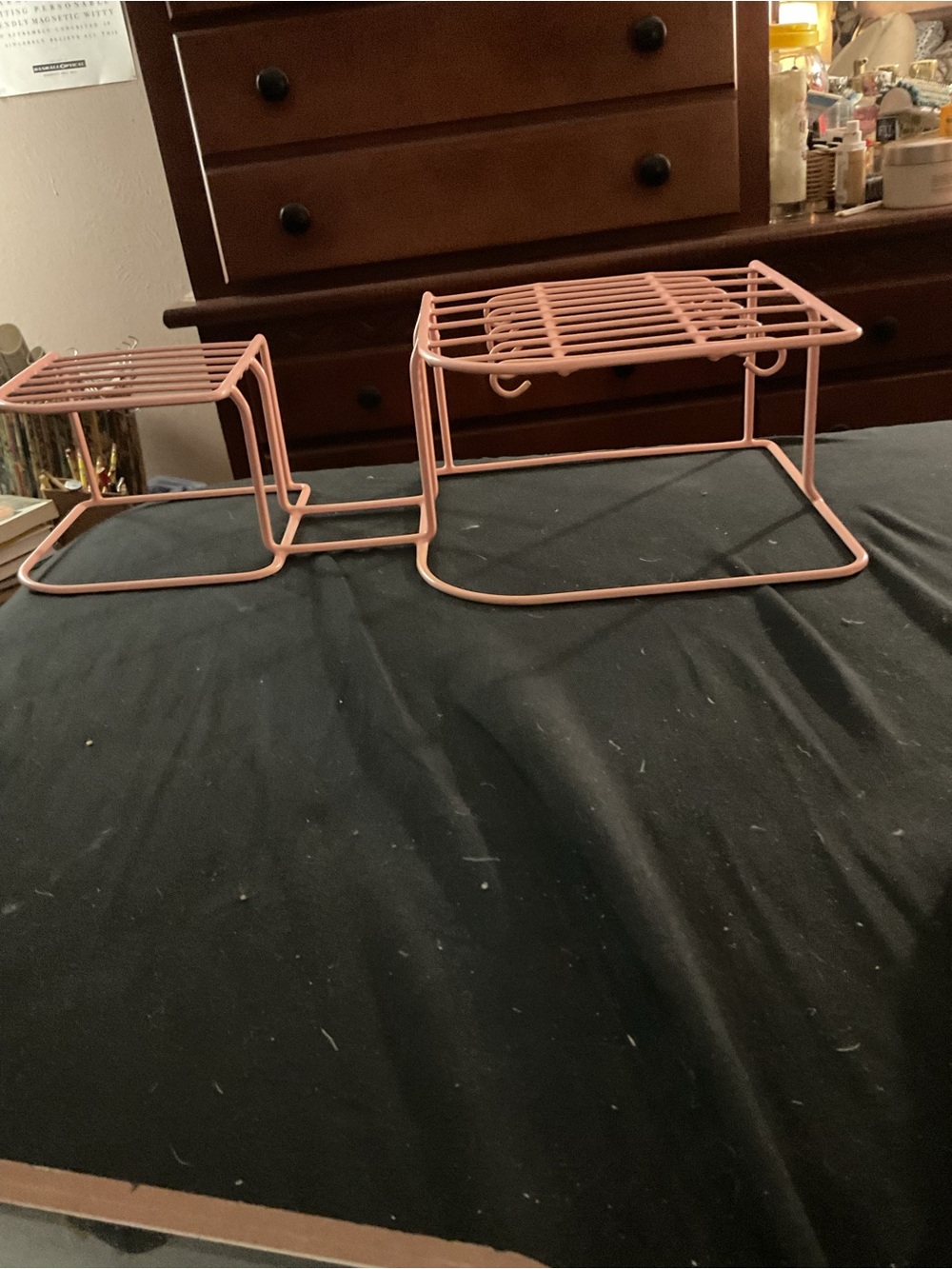 Vintage Pink Rubbermaid Coated Wire Dish Organizer Cup and Plate Rack